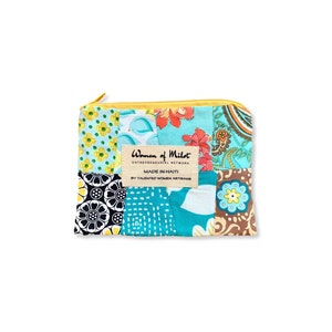 Cartera acolchada con cremallera Okap Heirloom (pequeña): bolsa de algodón forrada con cremallera, hecha a mano, neceser, bolsa de maquillaje