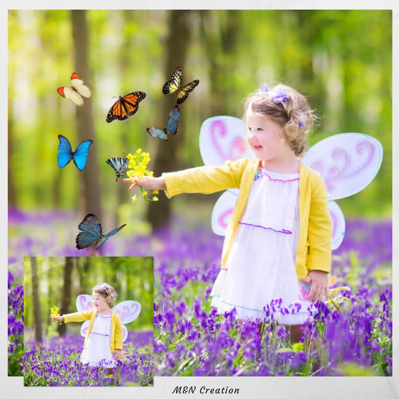 10 Butterfly Overlays Flying Butterflies Overlay Etsy
