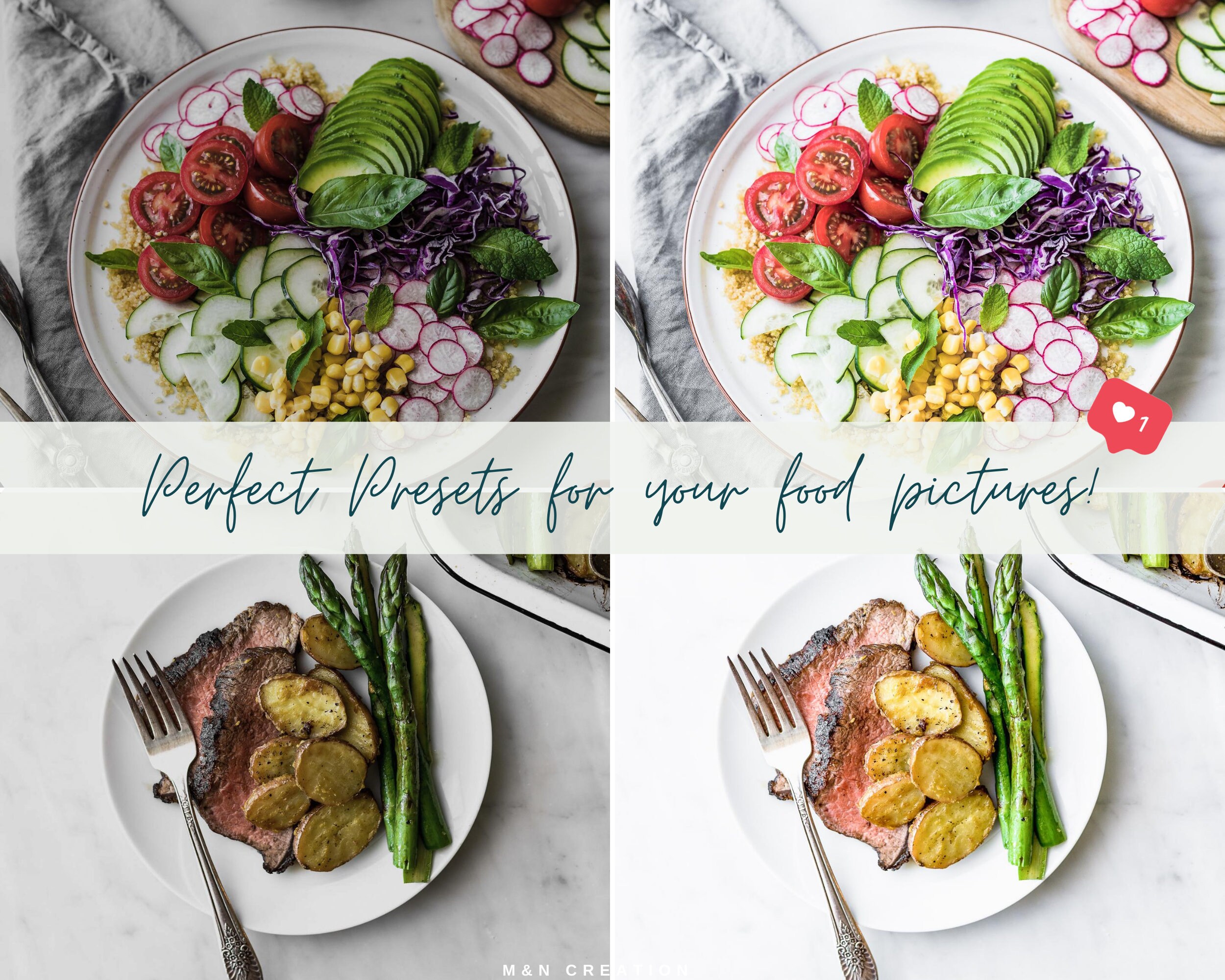 10 BRIGHT FOOD Presets Food Lightroom Presets Kitchen Etsy