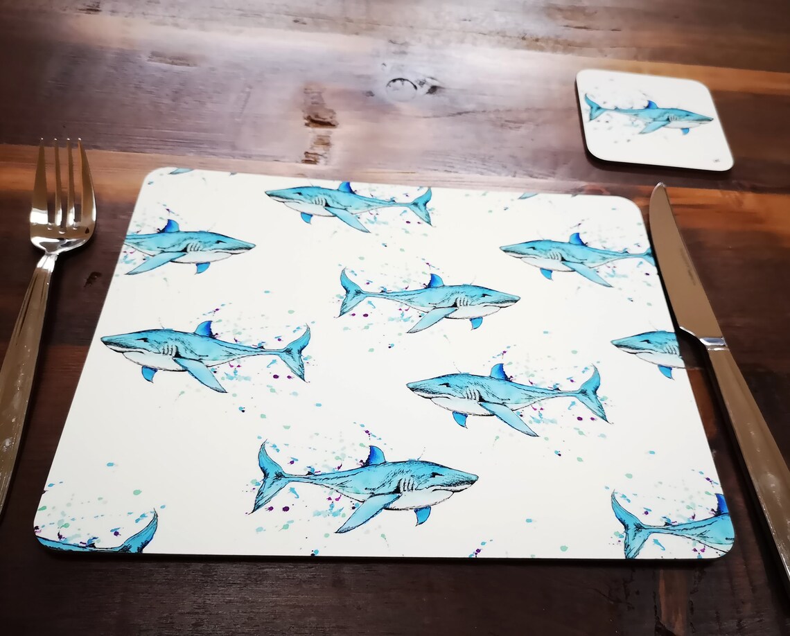 Sea life placemats and coasters seaside home wares sea life Etsy
