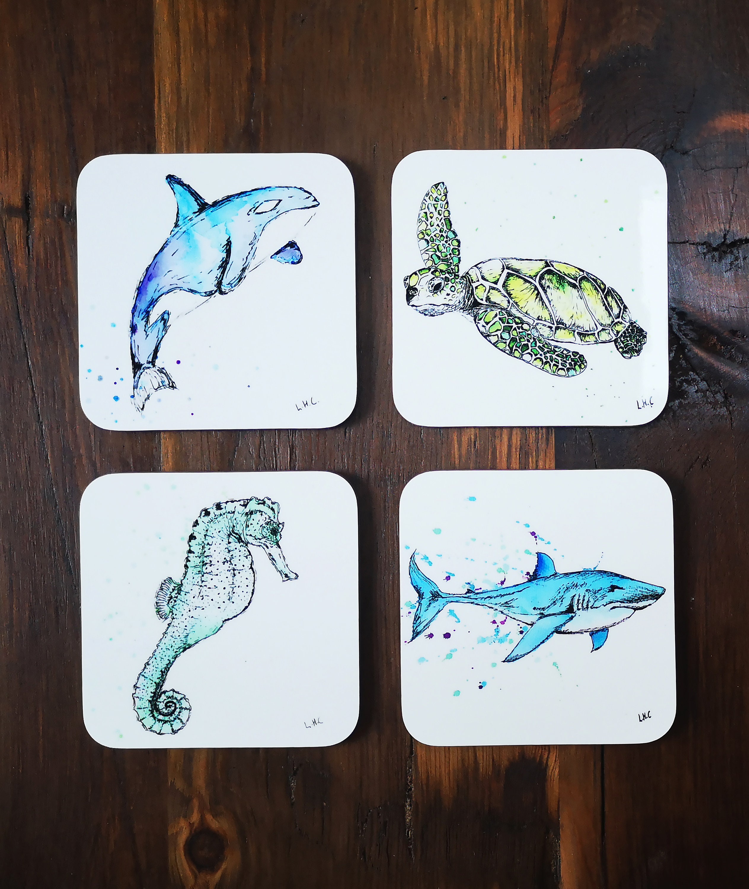 Sea life placemats and coasters seaside home wares sea life Etsy