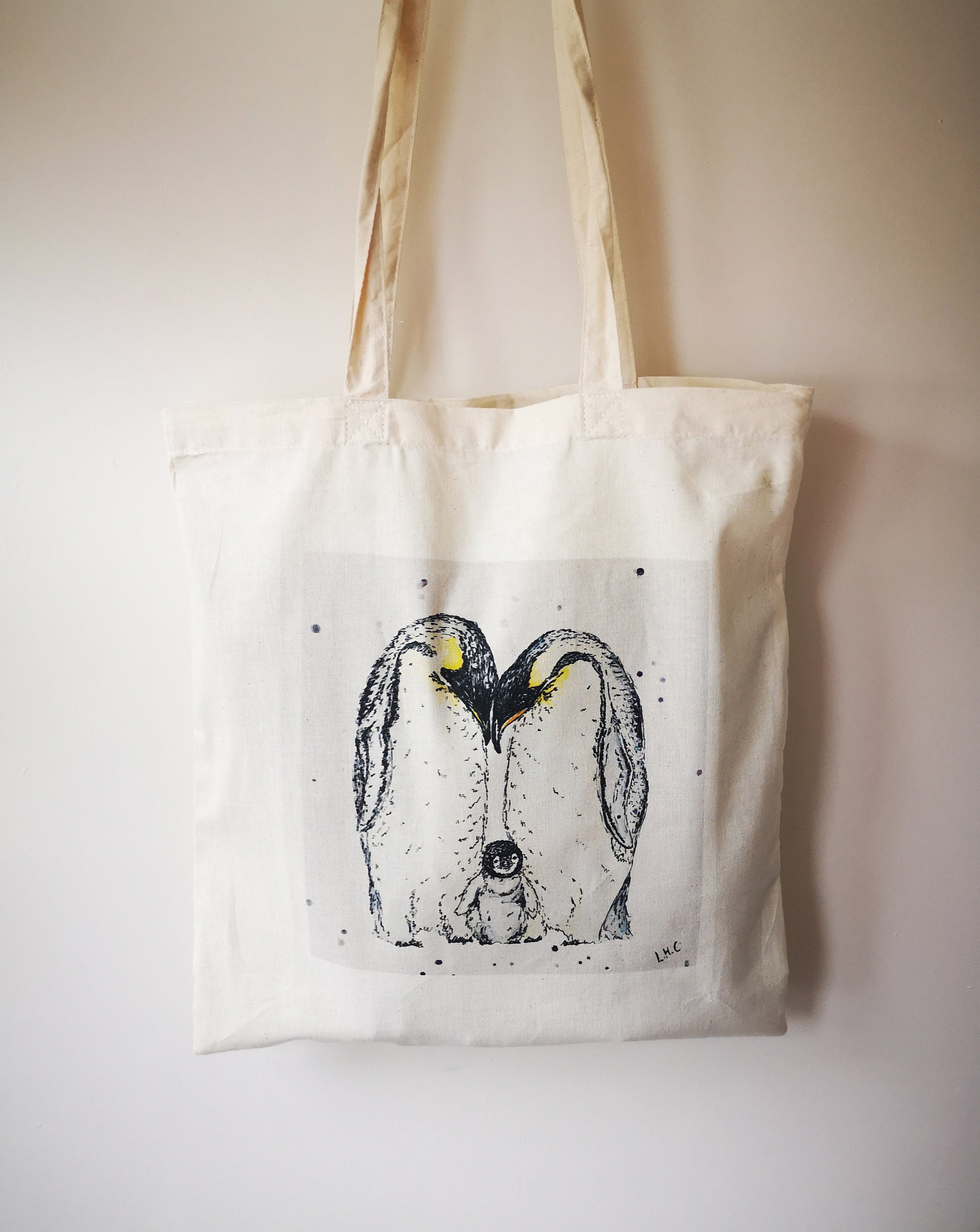 The Family of Penguins tote bag Penguin tote bags Penguin Etsy