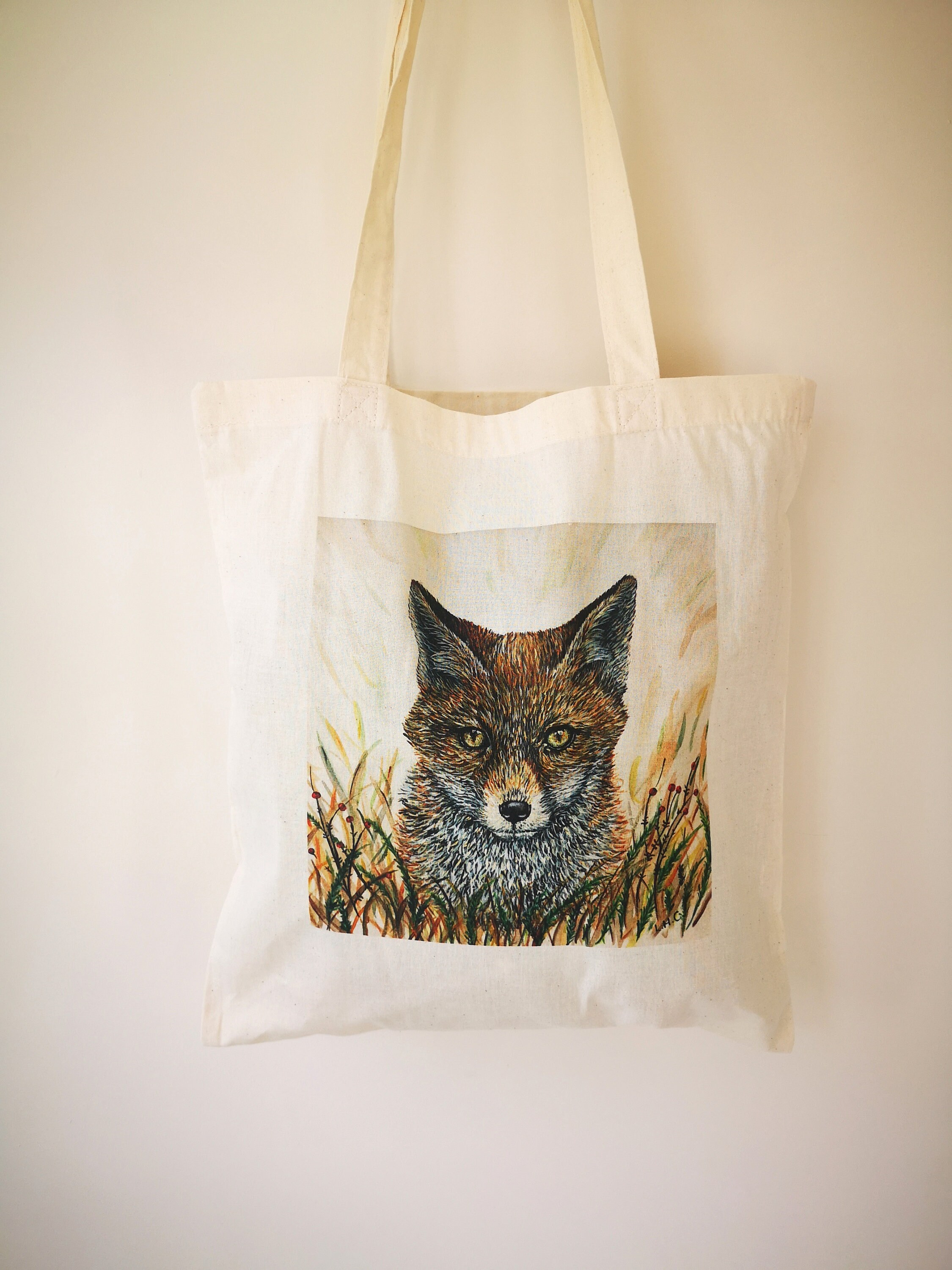 The Fox tote bag Fox illustration fox gifts fox bags fox Etsy