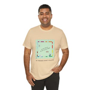Camiseta unisex de Monopoly: regalo divertido para amantes de los juegos de mesa, camiseta de manga corta, regalo para jugadores de Monopoly, camiseta para la noche de juegos, ropa para fanáticos del Monopoly