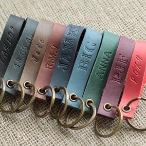 Сustom keyring, Custom key-ring,  Сustom keychain, Сustom leather, Leather keyring,  - 9 colors - Free personalization
