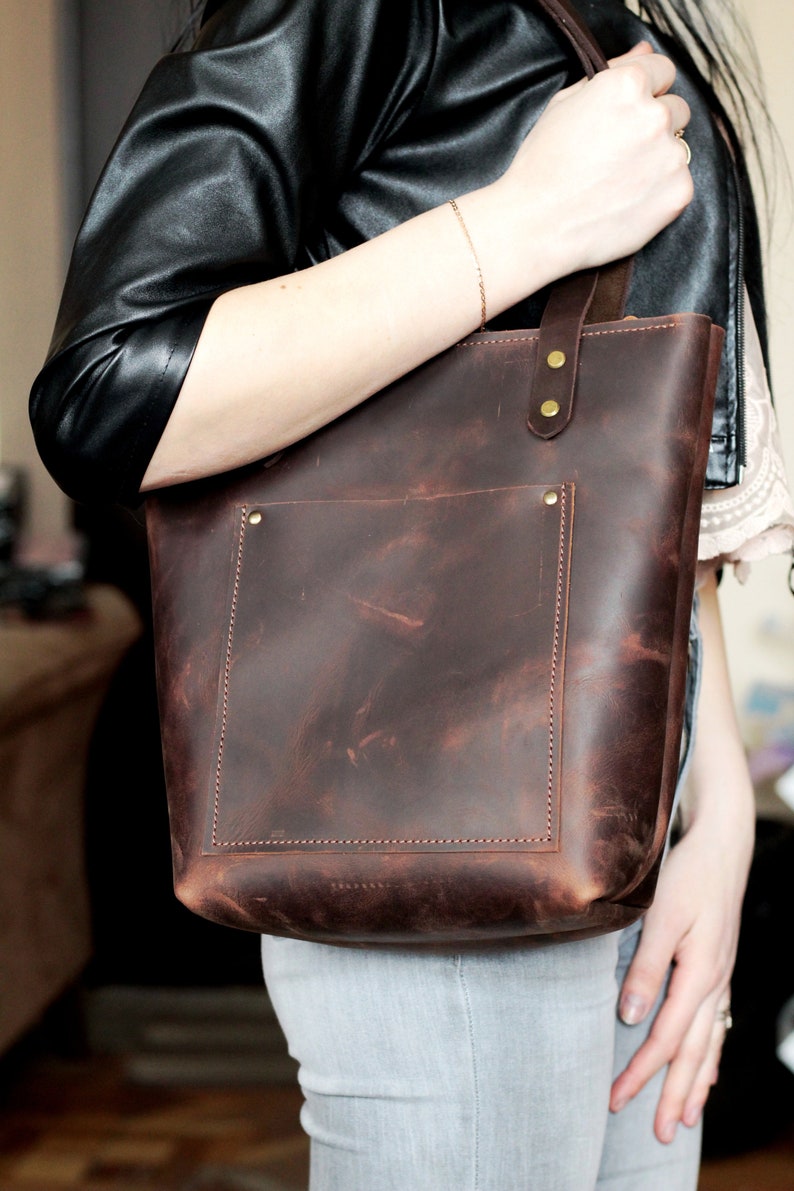 Leather Tote Bag SALE Leather Tote Leather Bag Hand Made Etsy