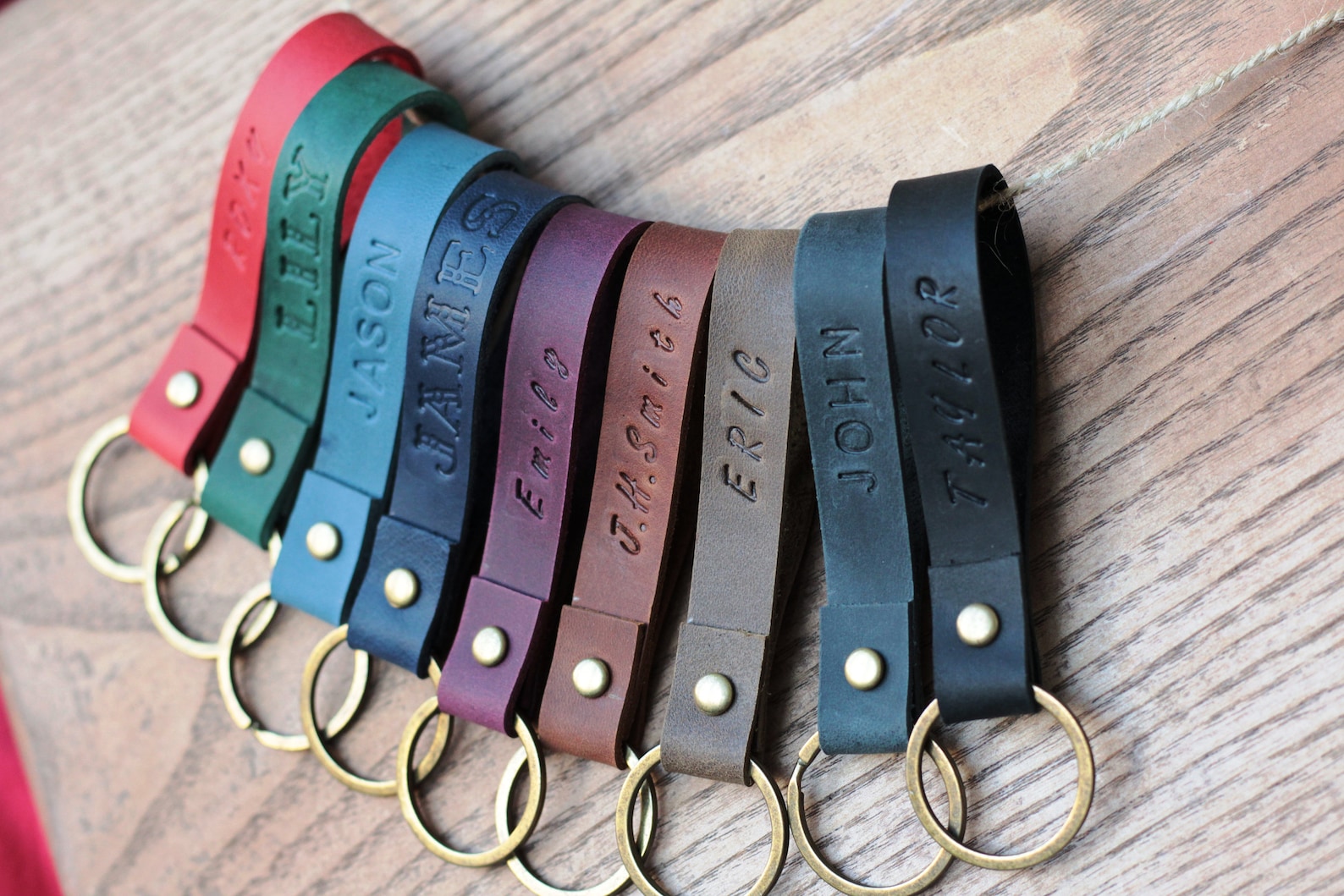 Personalized Leather Keychain for Him Custom Leather Etsy