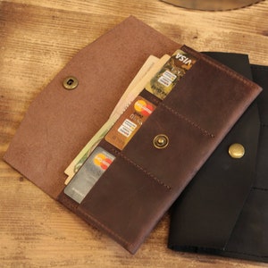 mothers day gift Women leather wallet Brown Leather women's wallet Womens bifold wallet image 4