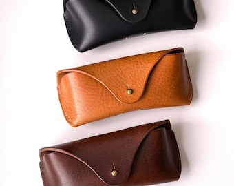 Personalized Leather Sunglasses Case – Hard Glasses Holder for Ray-Ban Aviator, Wayfarer, Clubmaster