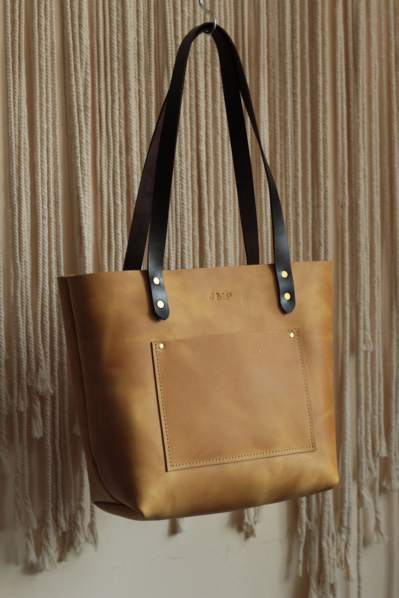 Genuine Leather Tote Bag Leather Anniversary Wedding Gift for Women Men Zipper Leather Purse Custom Gift for Her Travel Essential