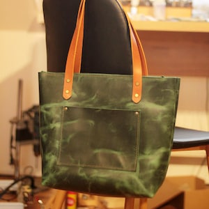 Genuine Leather Tote Bag Leather Anniversary Wedding Gift for Women Men Zipper Leather Purse Custom Gift for Her Travel Essential