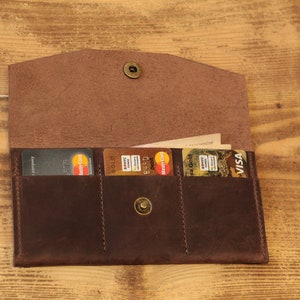 mothers day gift Women leather wallet Brown Leather women's wallet Womens bifold wallet image 7