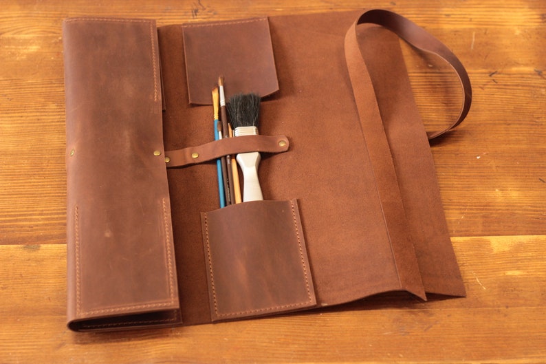 Leather Paint Brush Roll Gift Ideas for Artists Artist Roll Etsy