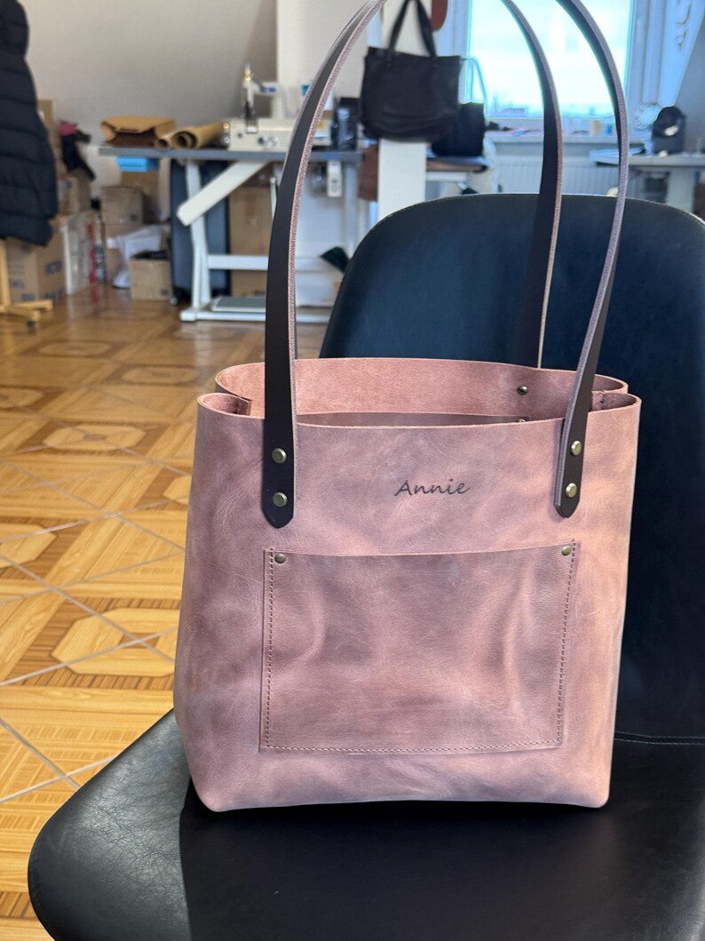 Oversized Leather Tote Bag – Extra Large Weekender, Travel Tote for Women, Big Leather Carryall, Handmade Overnight Bag image 15
