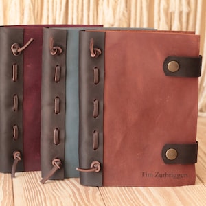 Leather Journal - Personalized Blue Leather Journal - Handmade Book - Writing Notebook - Monogram Sketchbook - Diary - Travel Journal