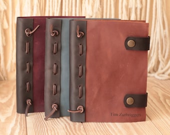 Leather Journal - Personalized Blue Leather Journal - Handmade Book - Writing Notebook - Monogram Sketchbook - Diary - Travel Journal