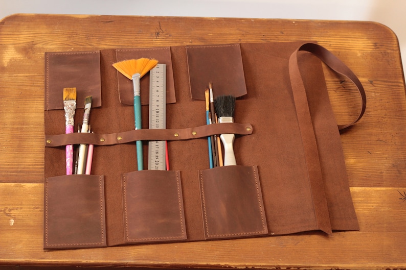 Leather Paint Brush Roll Gift Ideas for Artists Artist Roll Etsy