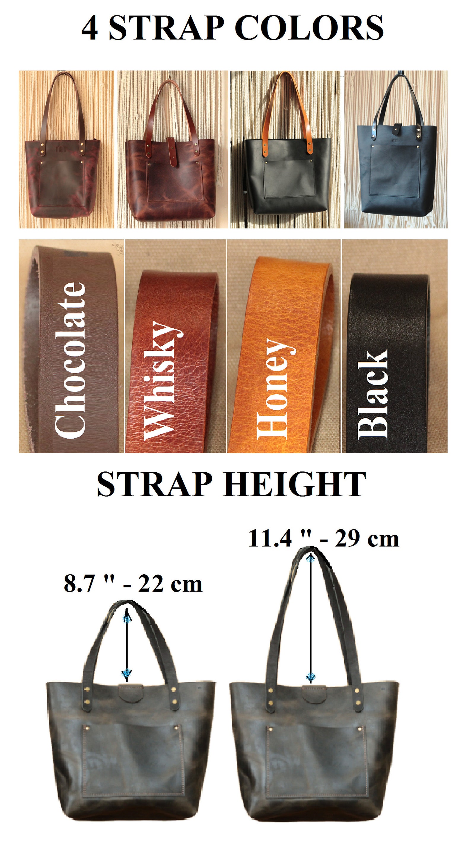 Leather Tote Bag for Women With Zipper Brown Leather Tote Etsy