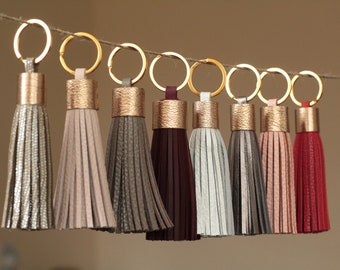 Leather Tassel Keychain: Personalized Bag Charm, Car Key Fob