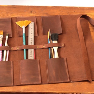 leather brush case