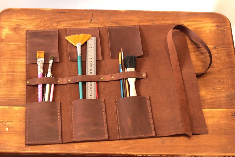 leather brush case