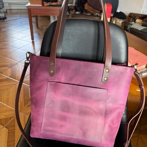 Oversized Leather Tote Bag – Extra Large Weekender, Travel Tote for Women, Big Leather Carryall, Handmade Overnight Bag image 19