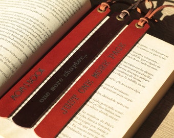 Engraved Leather Bookmark - Personalized Gift for Book Lovers