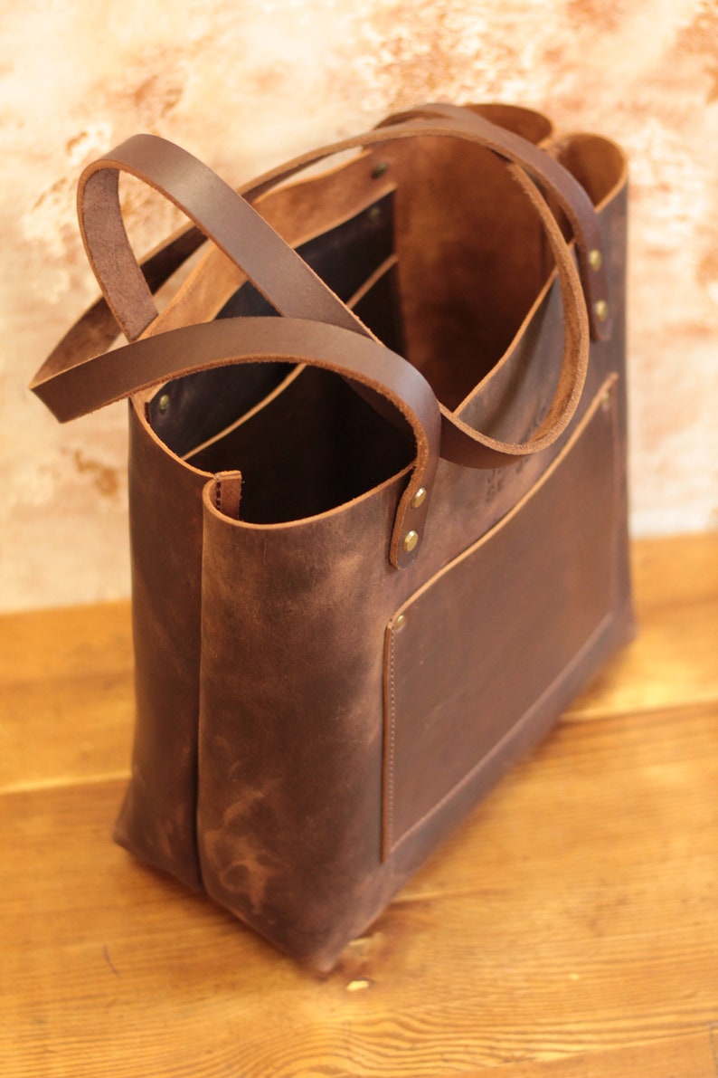 Leather Tote Bag SALE Leather Tote Leather Bag Hand Made Etsy