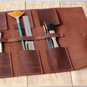 leather brush roll