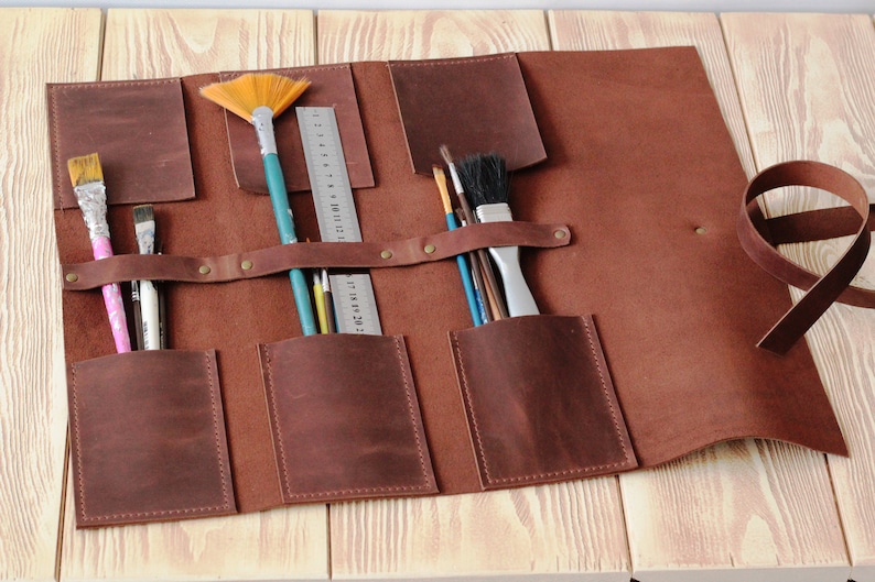 leather brush roll