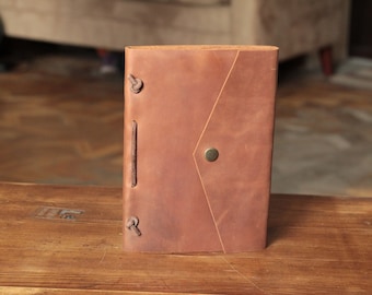 Personalized Leather Journal: "Crazy Horse" Leather Sketchbook, A5 Notebook