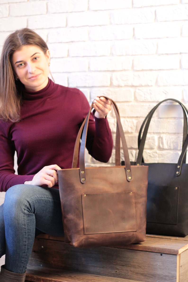 Leather Tote Bag SALE Leather Tote Leather Bag Hand Made Etsy