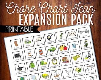 Daily Responsibilities, Chore Chart Icons EXPANSION PACK, Printable Daily Tasks, Kid's Routine Checklist, Children's Jobs, Household Chores