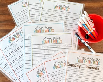 Tracing Worksheets, Printable Alphabet, Number Copy Work, Number Word, Days of the Week, Months of the Year, Penmanship Practice, Homeschool