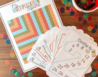 Skip Counting Cards, Printable Multiplication Resources, Homeschool Classroom Math Activity, Kids Skip Counting Practice, Early Math Skills