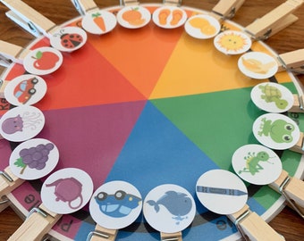 Färgmatchningsspel för förskola, Aktivitet för att lära barn färger, Utskrivbart hemundervisningsmaterial, Finmotorik, Förskoleläroplan, Busy Binder-spel