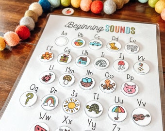 Beginning Sounds, Printable Alphabet Game, Preschool Curriculum, Learning To Read, Homeschool Activity, Phonics Activity, Educational Game