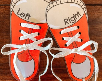 Shoe Lacing Cards, Printable Shoe Tying Practice, Shoelaces, Kid's