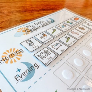 Kid's Daily Responsibilities Printable Chore Chart, Arrows & Applesauce