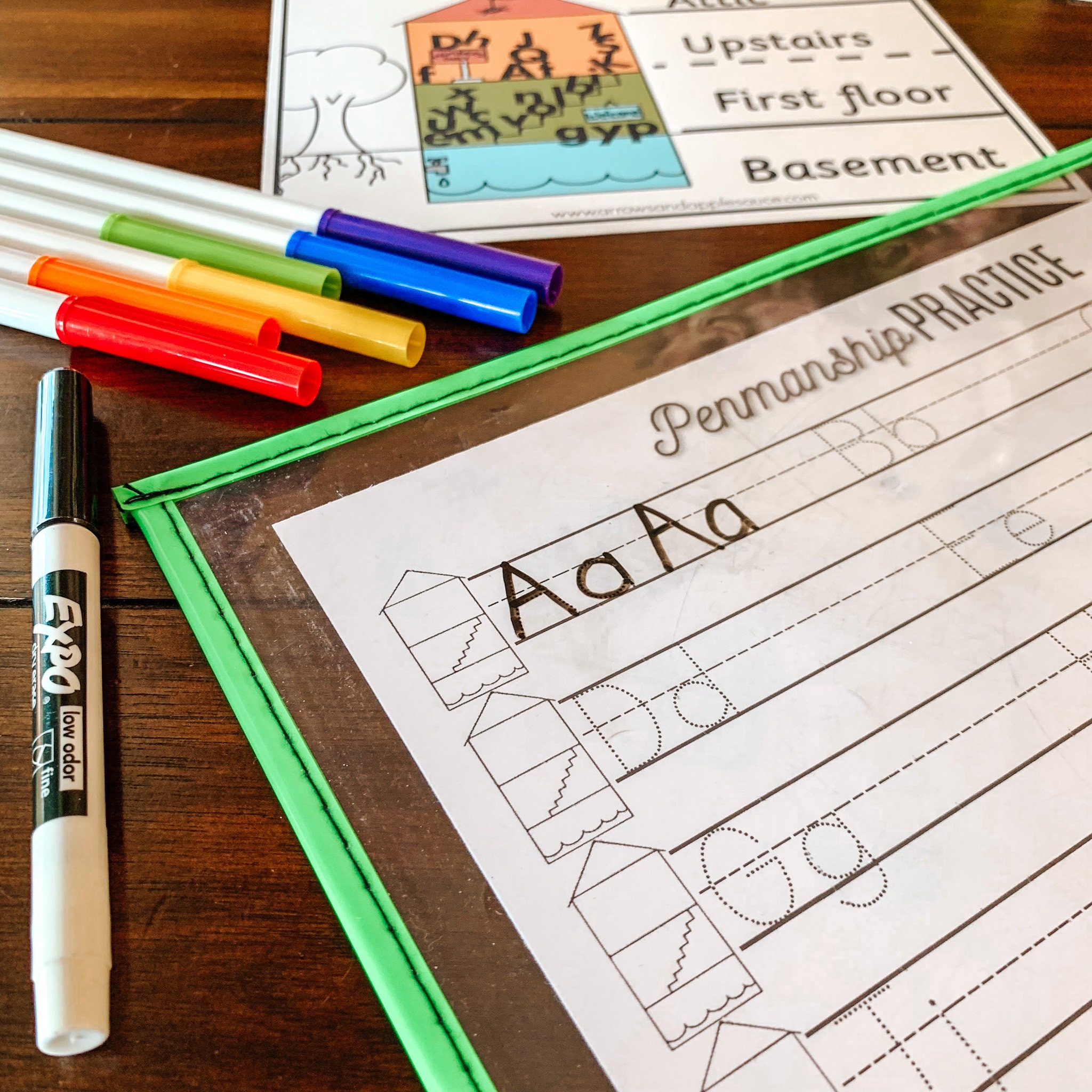 Penmanship Abc Alphabet House Printable Penmanship Practice, Mini Poster, Writing ...