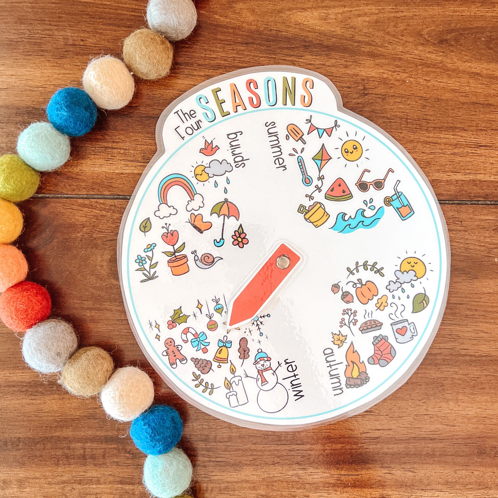 Seasons Wheel, Printable Circle Time Learning Tool, Spring Summer Fall ...