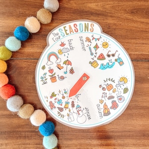 Seasons Wheel, Printable Circle Time Learning Tool, Spring Summer Fall Winter, Kids Activity, Homeschool, Preschool Science, Classroom Decor