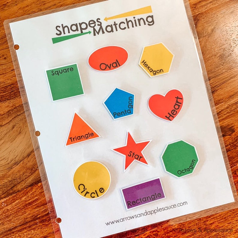 Learning Shapes Shape Matching Game Educational Preschool | Etsy