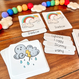 Weather Activity Set, Printable Weather 3 Part Cards, Tracing ...