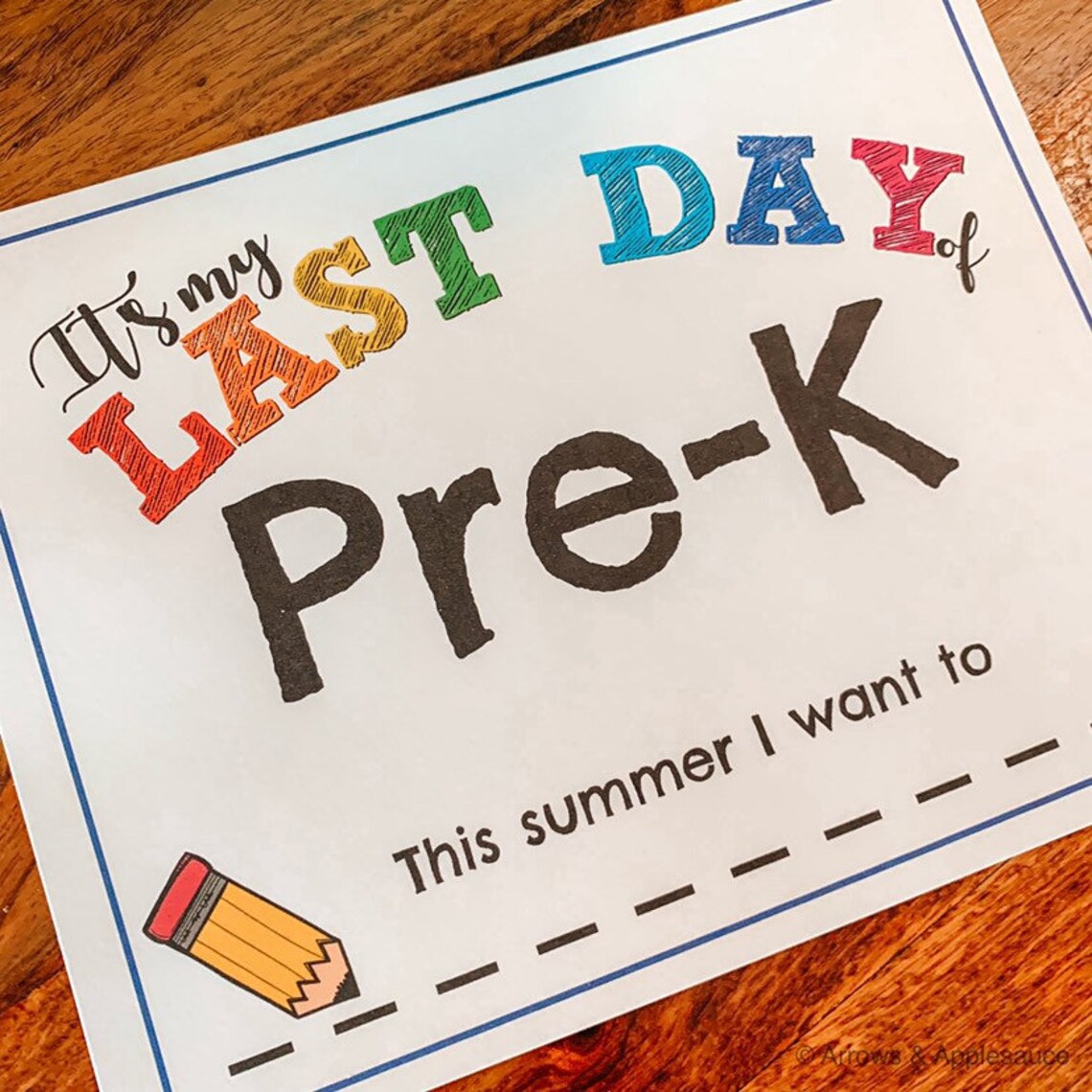 Last Day of School Prek to 12th Grade Printable Sign Photo Etsy
