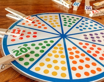 Juego de correspondencias número 11-20, imprimible educativo, rueda matemática, actividad para niños, práctica de conteo, educación en casa, herramienta de aprendizaje, motricidad fina