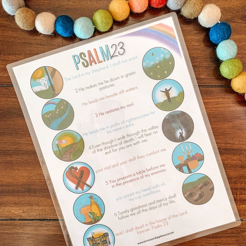 KJV Psalm 23 Printable Activity, Bible Memorization Tool, Verse Tracing ...