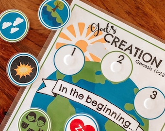 7 Days Of Creation Printable, Christian Kids Matching Game, Genesis Bible Activity, Kids Educational Activity, Learning Tool, Homeschool