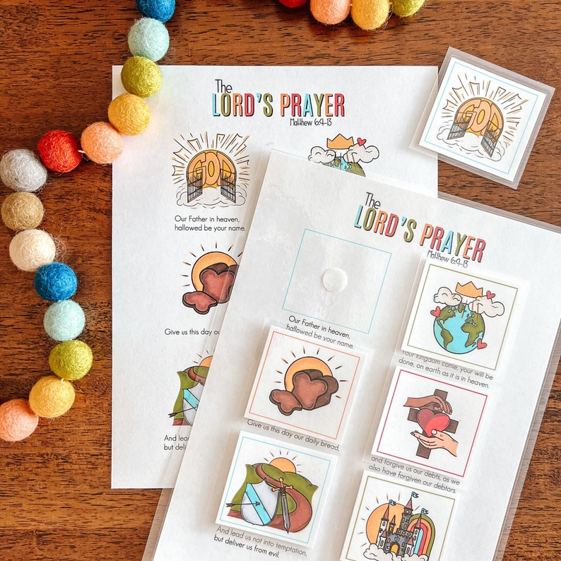 Lord's Prayer Printable Activity Set, Kids Bible Lesson, Learning To Pray, Verse Study, Sunday School Resources, Scripture Tracing, ESV image 3