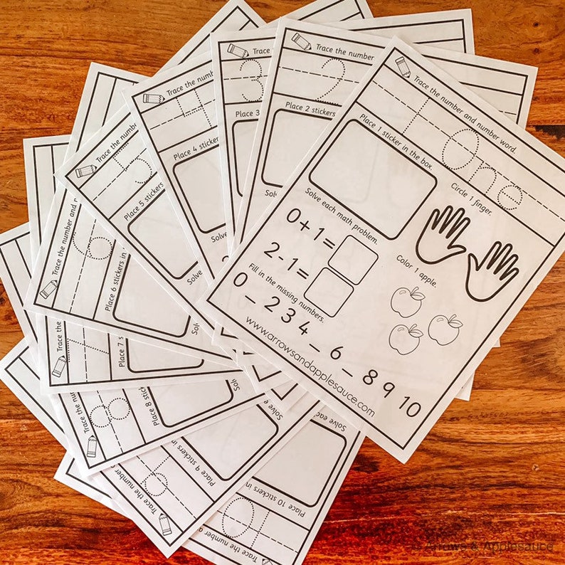 Numbers 1-10 Printable Math Bundle Preschool & Kindergarten | Etsy